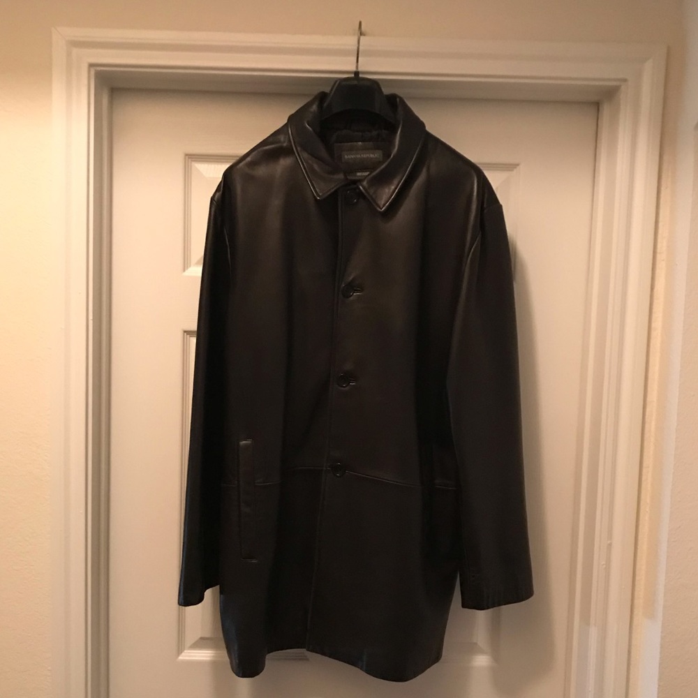 Banana Republic XL men’s leather pea coat